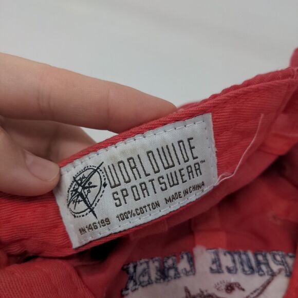 Spruce Creek Port Orange FL Strapback Hat Red One Size Embroidered - Picture 8 of 8